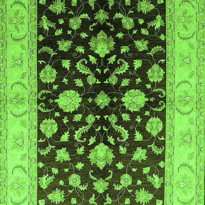 Oriental Green Traditional Rug, urb621grn