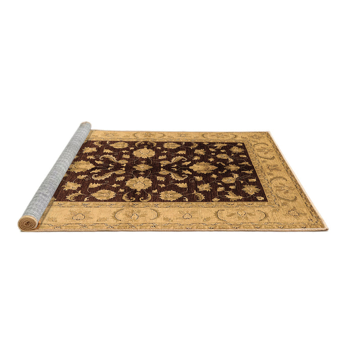 Sideview of Machine Washable Oriental Brown Traditional Rug, wshurb621brn