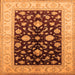 Square Oriental Orange Traditional Rug, urb621org