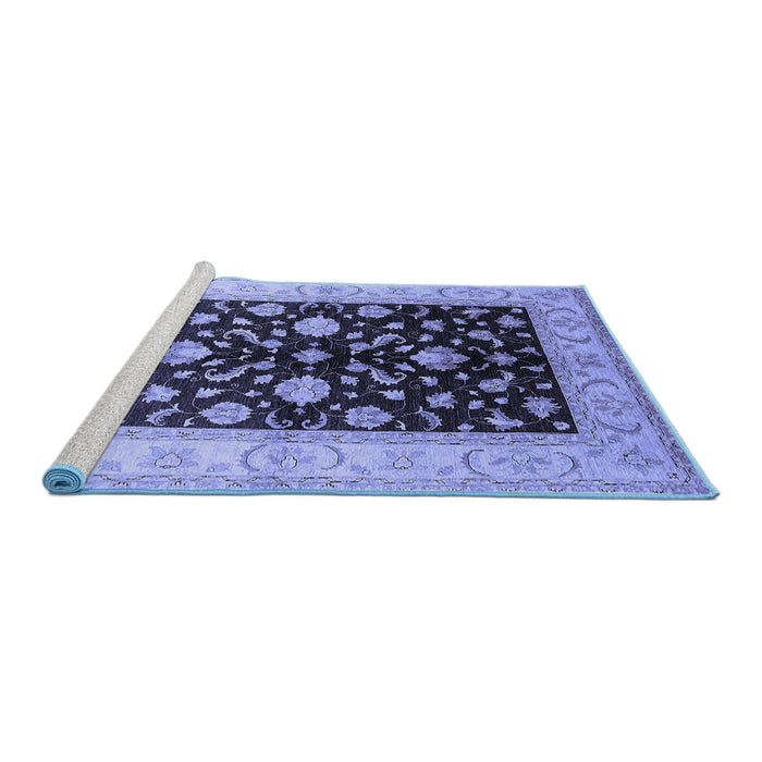 Sideview of Machine Washable Oriental Blue Traditional Rug, wshurb621blu