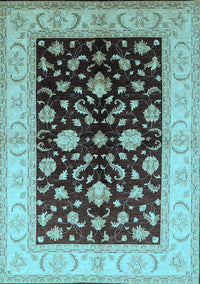 Oriental Light Blue Traditional Rug, urb621lblu