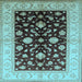 Square Oriental Light Blue Traditional Rug, urb621lblu