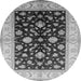 Round Oriental Gray Traditional Rug, urb621gry