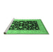 Sideview of Machine Washable Oriental Emerald Green Traditional Area Rugs, wshurb621emgrn