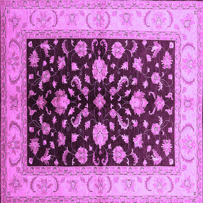 Square Machine Washable Oriental Purple Traditional Area Rugs, wshurb621pur