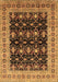 Machine Washable Oriental Brown Traditional Rug, wshurb622brn