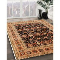 Mid-Century Modern Orange Oriental Rug, urb622