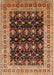 Mid-Century Modern Orange Oriental Rug, urb622