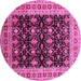 Round Oriental Pink Traditional Rug, urb622pnk