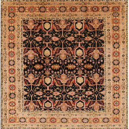 Square Machine Washable Industrial Modern Orange Rug, wshurb622