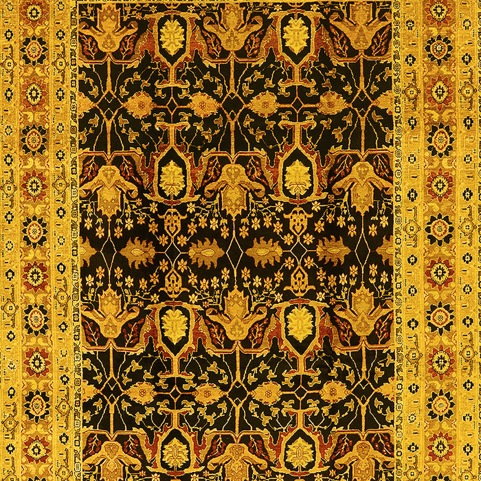 Oriental Yellow Traditional Rug, urb622yw