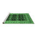 Sideview of Machine Washable Oriental Emerald Green Traditional Area Rugs, wshurb622emgrn