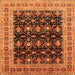 Square Oriental Orange Traditional Rug, urb622org