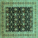 Square Oriental Turquoise Traditional Rug, urb622turq