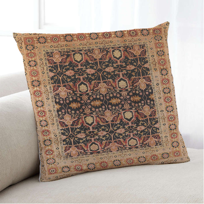 Lifestyle Image of Mid-Century Modern Urban Square Orange Throw Pillow, 18 inch by 18 inch, pwurb622