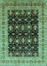 Machine Washable Oriental Turquoise Traditional Area Rugs, wshurb622turq