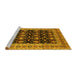 Sideview of Machine Washable Oriental Yellow Traditional Rug, wshurb622yw