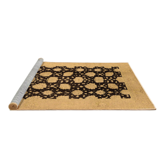 Sideview of Machine Washable Oriental Brown Traditional Rug, wshurb623brn