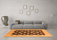 Machine Washable Oriental Orange Traditional Rug, wshurb623org