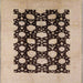 Square Mid-Century Modern Brown Oriental Rug, urb623