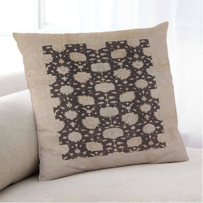 Lifestyle Image of Mid-Century Modern Urban Square Brown Throw Pillow, 18 inch by 18 inch, pwurb623