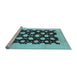 Sideview of Machine Washable Oriental Light Blue Traditional Rug, wshurb623lblu