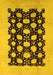 Machine Washable Oriental Yellow Traditional Rug, wshurb623yw