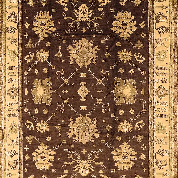 Machine Washable Oriental Brown Traditional Rug, wshurb624brn