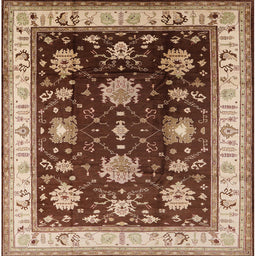 Square Machine Washable Industrial Modern Saffron Red Rug, wshurb624