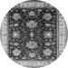 Round Oriental Gray Traditional Rug, urb624gry