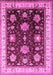 Machine Washable Oriental Pink Traditional Rug, wshurb624pnk