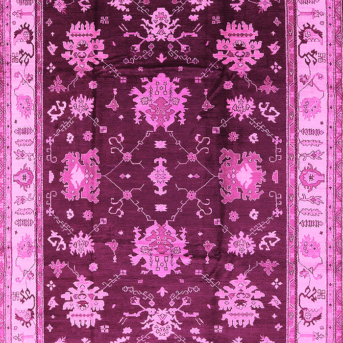 Machine Washable Oriental Pink Traditional Rug, wshurb624pnk