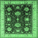 Square Oriental Emerald Green Traditional Rug, urb624emgrn