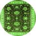 Round Oriental Green Traditional Rug, urb624grn
