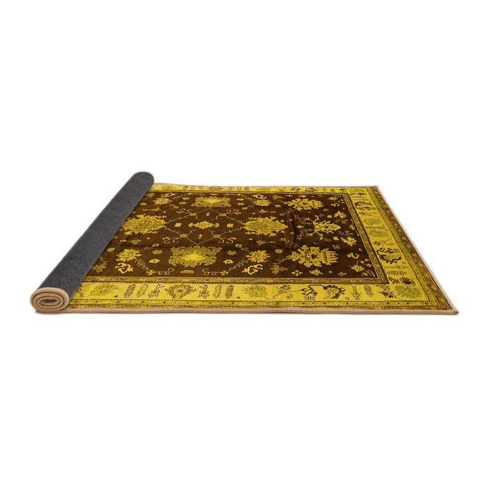 Sideview of Oriental Yellow Traditional Rug, urb624yw
