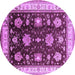 Round Oriental Purple Traditional Rug, urb624pur