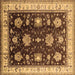 Square Machine Washable Oriental Brown Traditional Rug, wshurb624brn