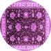 Round Machine Washable Oriental Purple Traditional Area Rugs, wshurb624pur