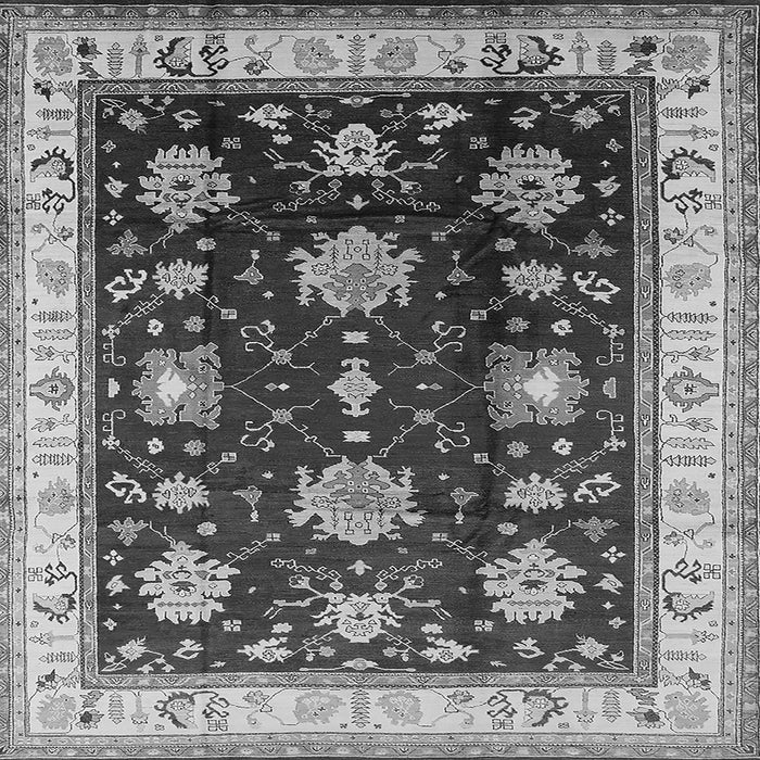 Square Machine Washable Oriental Gray Traditional Rug, wshurb624gry