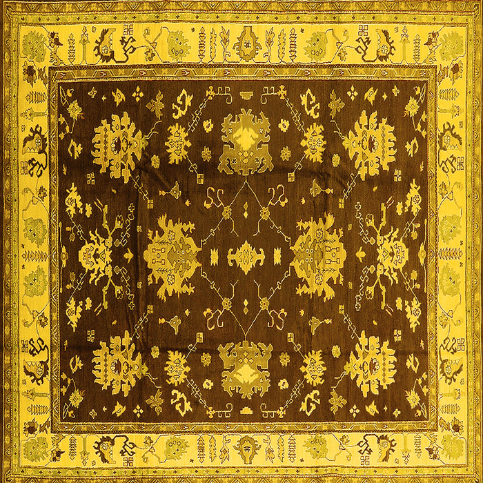 Square Oriental Yellow Traditional Rug, urb624yw