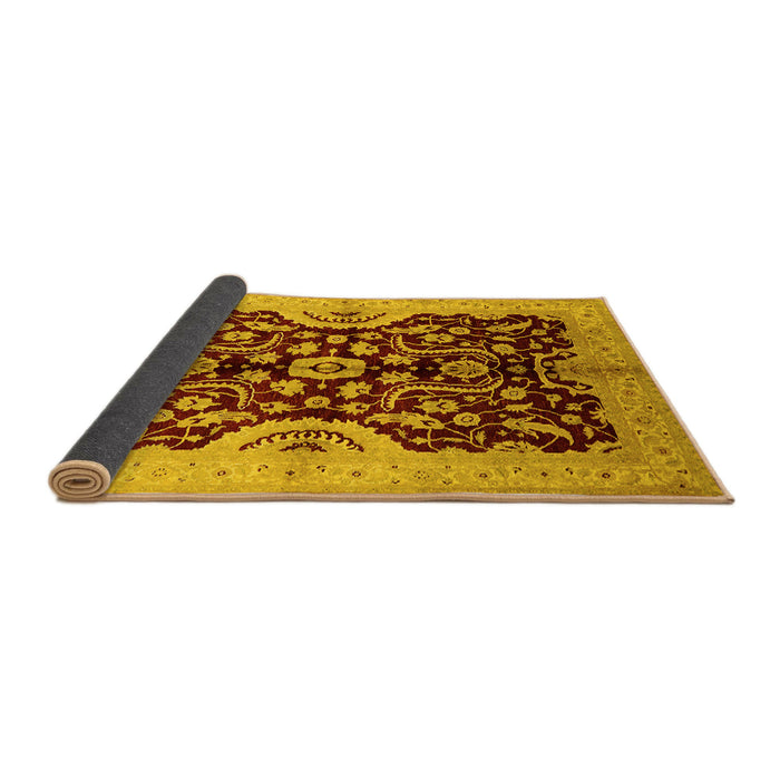 Sideview of Oriental Yellow Traditional Rug, urb625yw