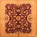 Square Oriental Orange Traditional Rug, urb625org
