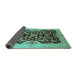 Sideview of Oriental Turquoise Traditional Rug, urb625turq
