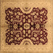 Square Oriental Brown Traditional Rug, urb625brn