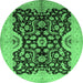 Round Oriental Emerald Green Traditional Rug, urb625emgrn