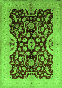 Oriental Green Traditional Rug, urb625grn