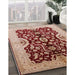 Mid-Century Modern Red Oriental Rug in Family Room, urb625