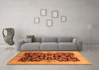 Machine Washable Oriental Orange Traditional Rug, wshurb625org