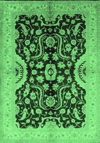 Oriental Emerald Green Traditional Rug, urb625emgrn