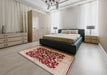 Machine Washable Industrial Modern Red Rug in a Bedroom, wshurb625